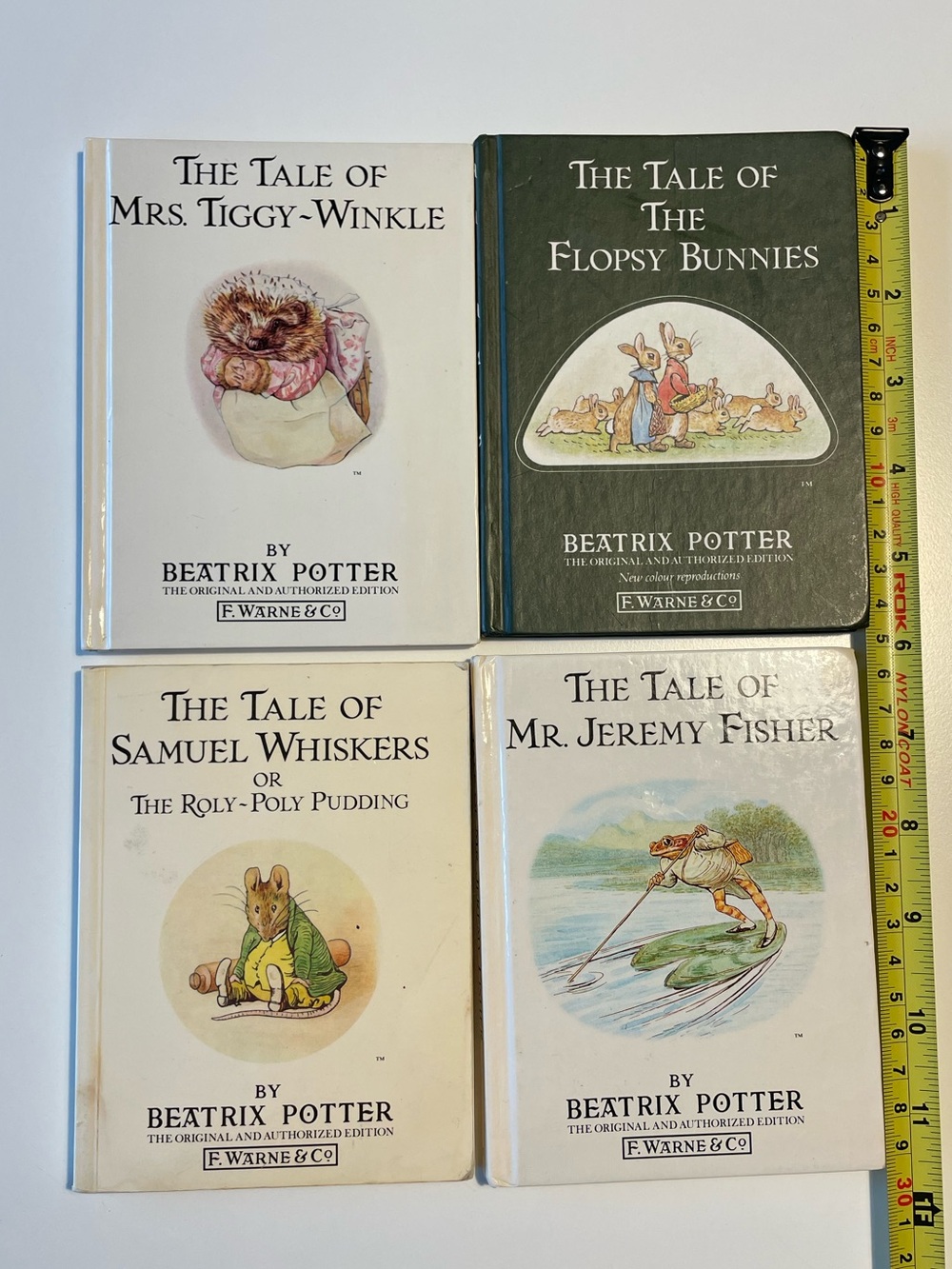 Beatrix Potter Book Lot of 4 | Flopsy Bunnies Tiggy Winkle Jeremy Fisher Whisker